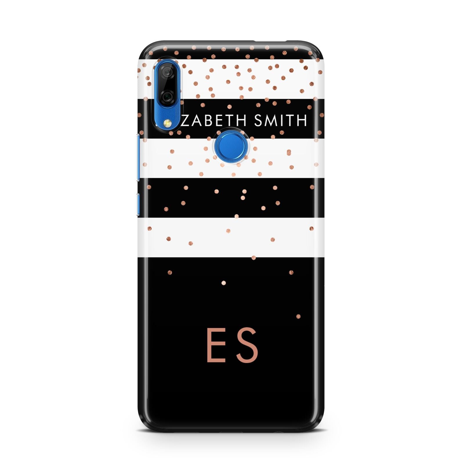 Personalised Black Striped Name Initials Huawei P Smart Z