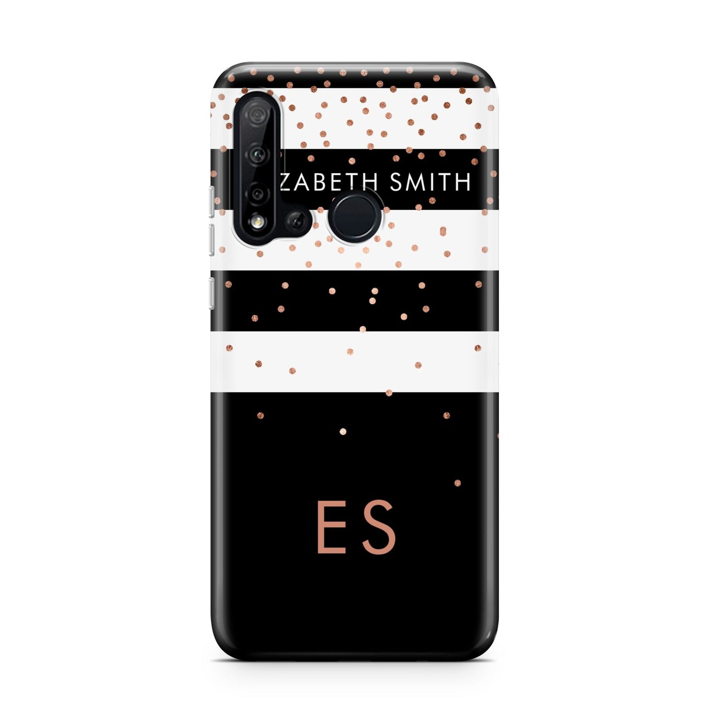 Personalised Black Striped Name Initials Huawei P20 Lite 5G Phone Case