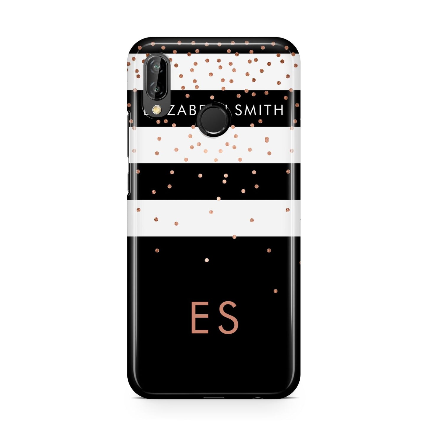 Personalised Black Striped Name Initials Huawei P20 Lite Phone Case