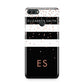 Personalised Black Striped Name Initials Huawei Y9 2018