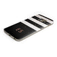 Personalised Black Striped Name Initials Protective Samsung Galaxy Case Angled Image