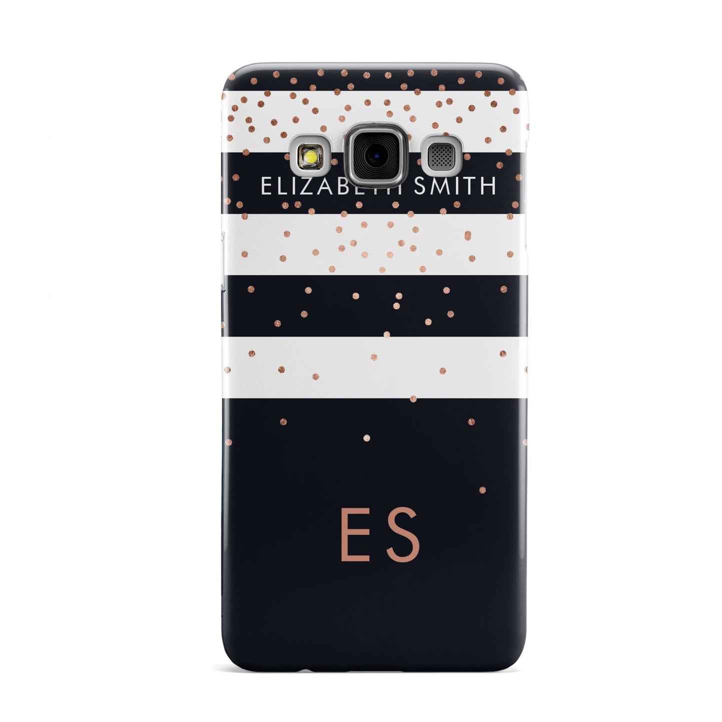Personalised Black Striped Name Initials Samsung Galaxy A3 Case
