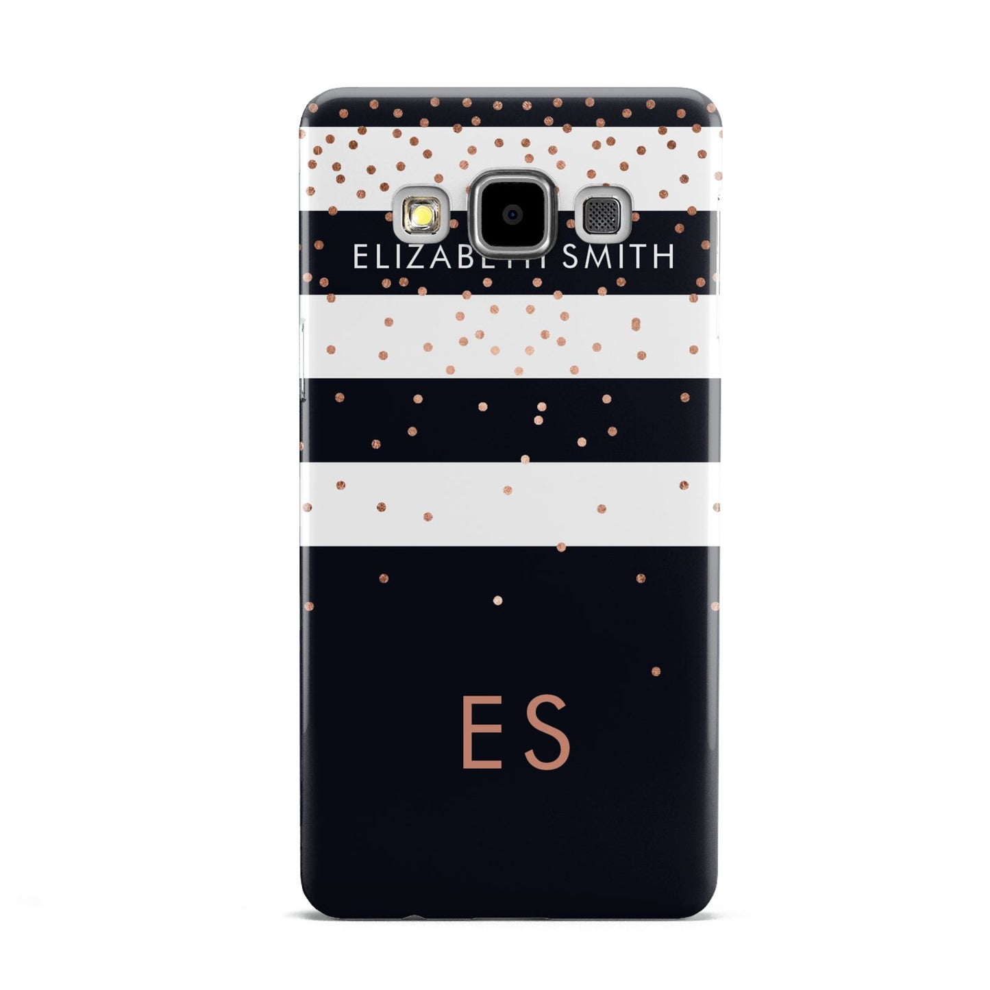 Personalised Black Striped Name Initials Samsung Galaxy A5 Case