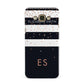 Personalised Black Striped Name Initials Samsung Galaxy A8 Case