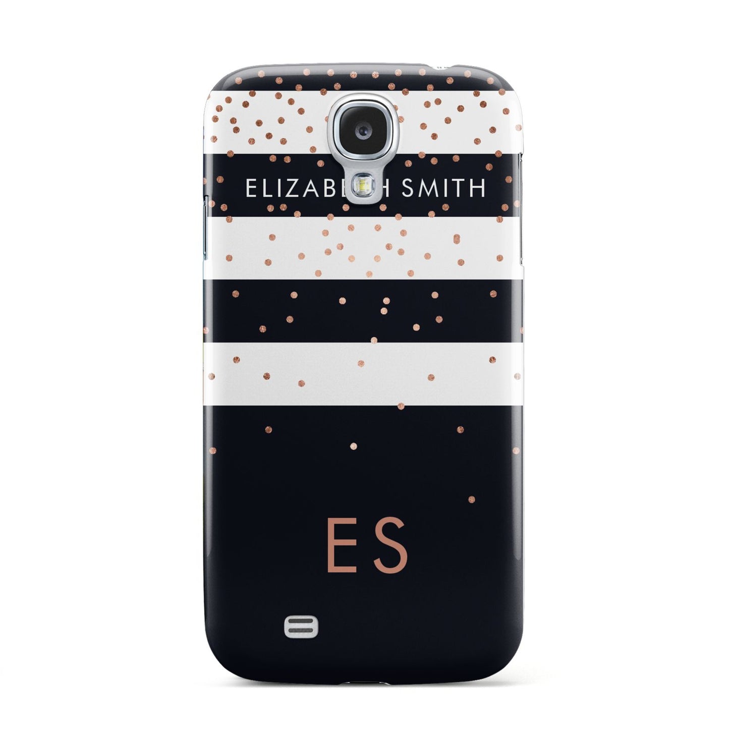 Personalised Black Striped Name Initials Samsung Galaxy S4 Case