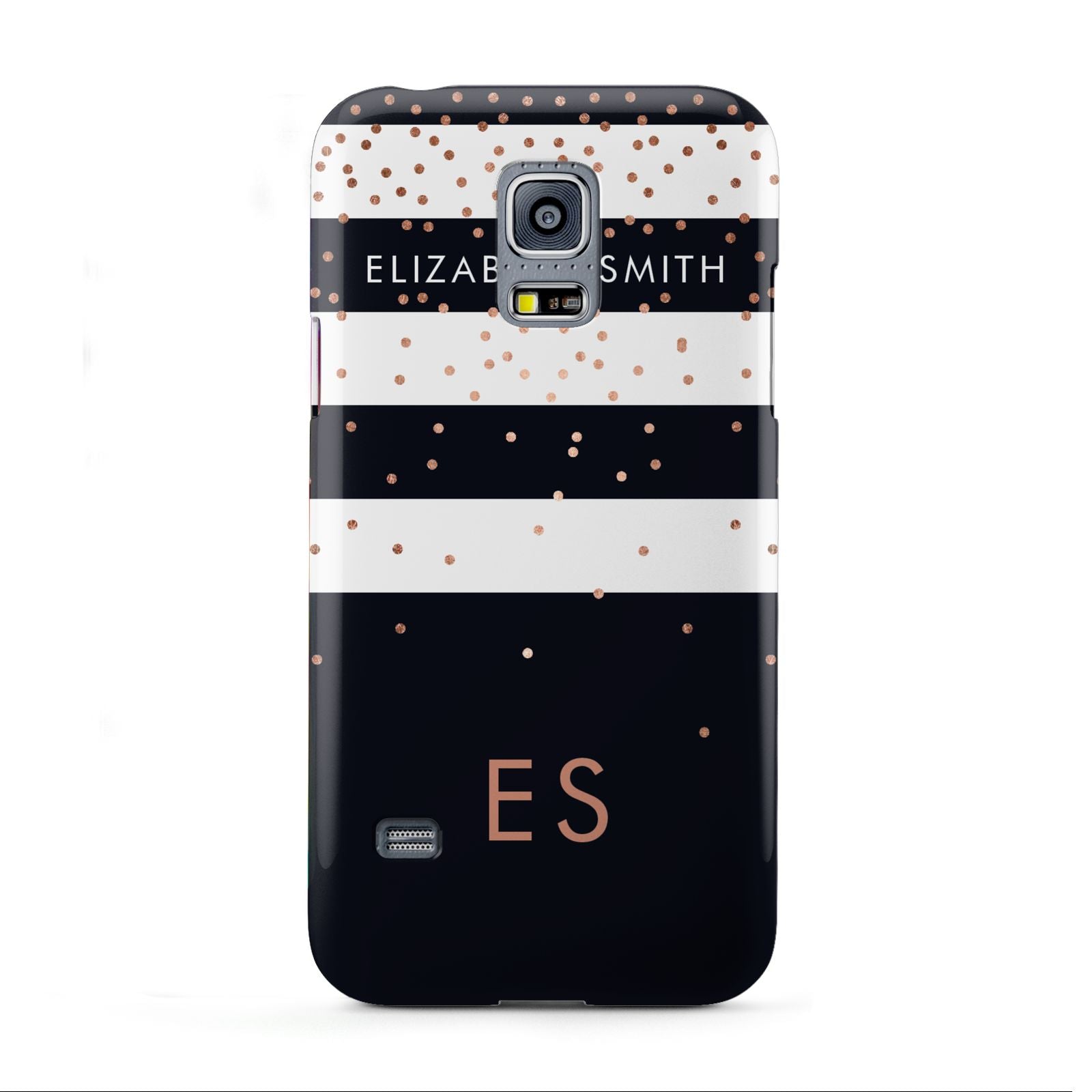 Personalised Black Striped Name Initials Samsung Galaxy S5 Mini Case