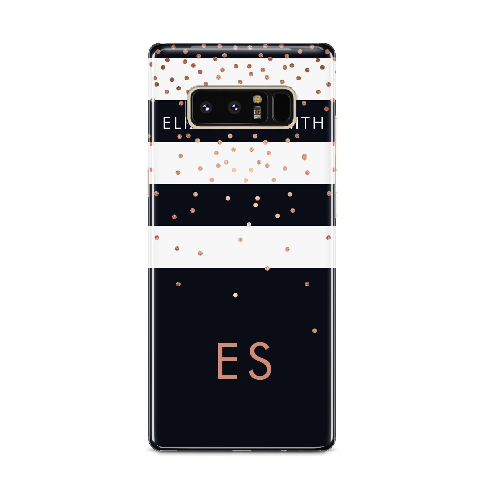 Personalised Black Striped Name Initials Samsung Galaxy S8 Case
