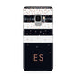 Personalised Black Striped Name Initials Samsung Galaxy S9 Case