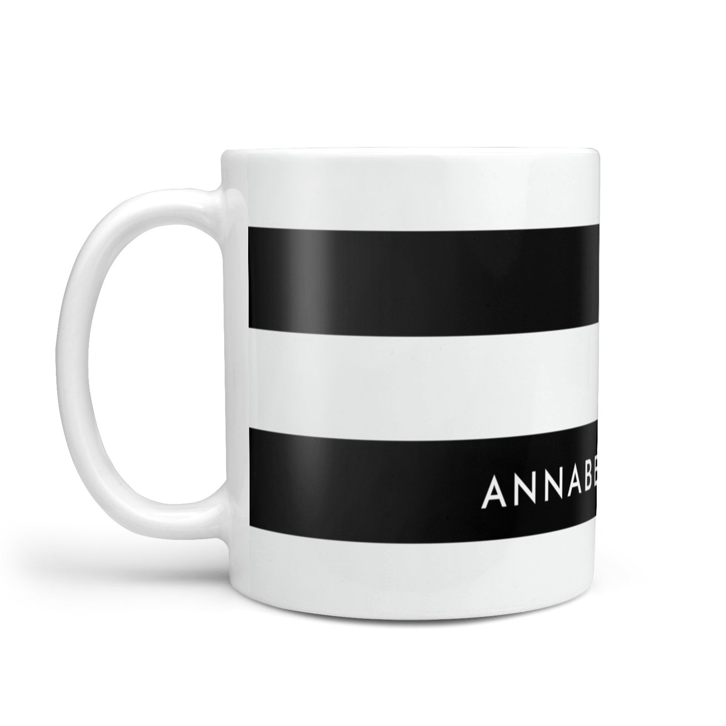 Personalised Black Striped Name or Initials 10oz Mug Alternative Image 1