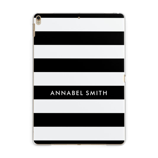 Personalised Black Striped Name or Initials Apple iPad Gold Case