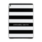 Personalised Black Striped Name or Initials Apple iPad Grey Case