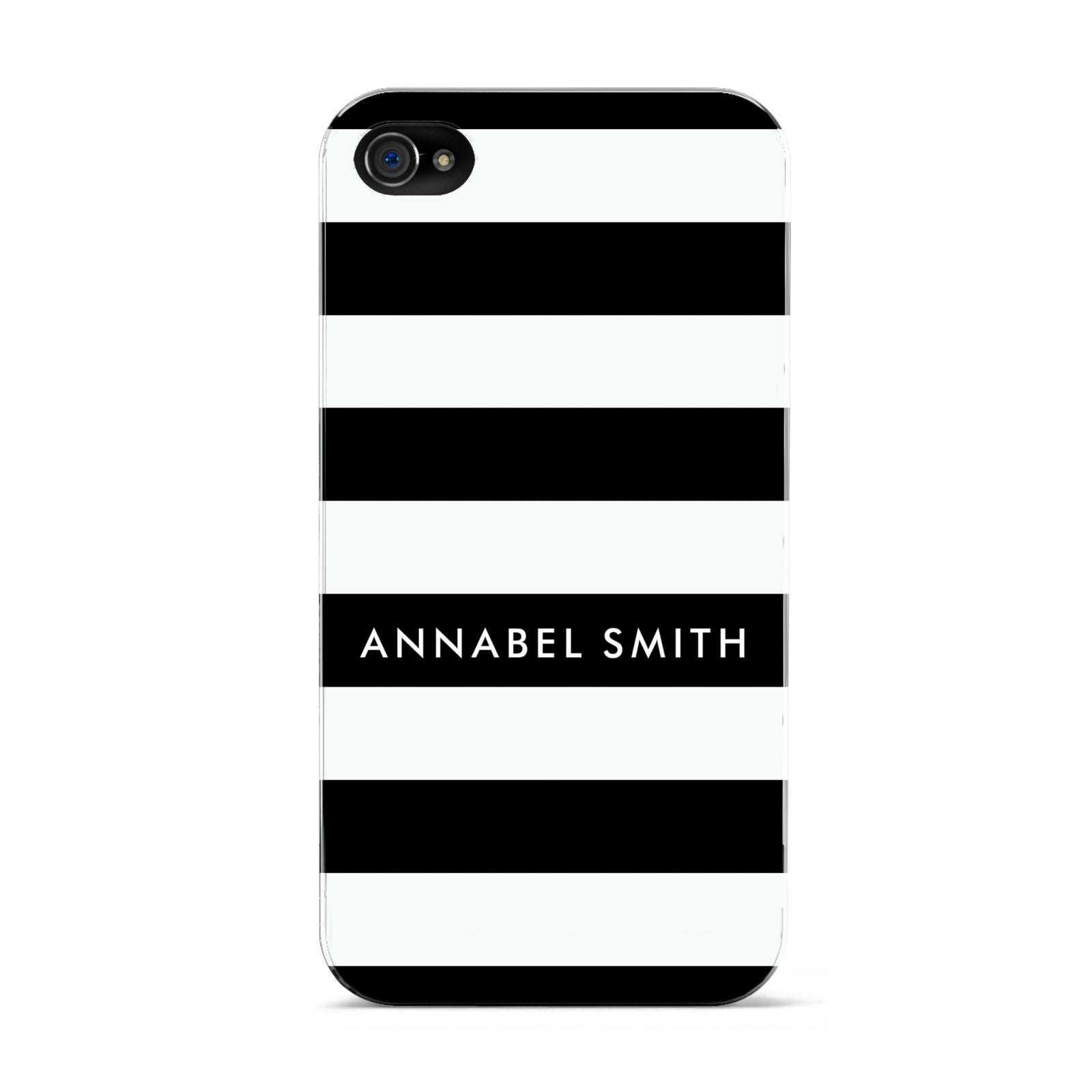 Personalised Black Striped Name or Initials Apple iPhone 4s Case