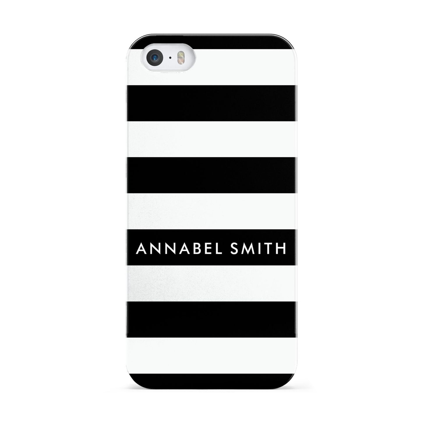 Personalised Black Striped Name or Initials Apple iPhone 5 Case