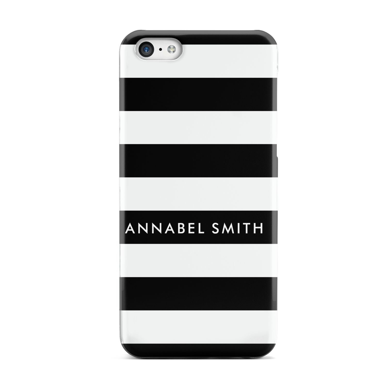 Personalised Black Striped Name or Initials Apple iPhone 5c Case