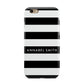 Personalised Black Striped Name or Initials Apple iPhone 6 3D Tough Case