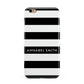 Personalised Black Striped Name or Initials Apple iPhone 6 Plus 3D Tough Case