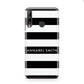 Personalised Black Striped Name or Initials Huawei P40 Lite E Phone Case