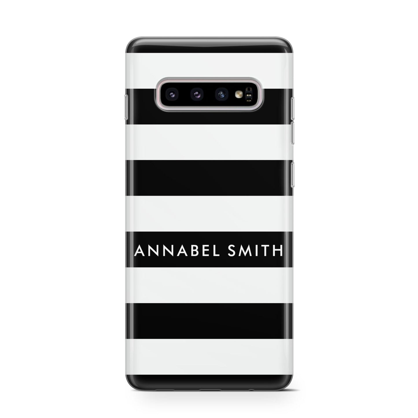 Personalised Black Striped Name or Initials Protective Samsung Galaxy Case