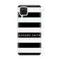 Personalised Black Striped Name or Initials Samsung A12 Case