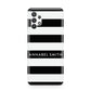 Personalised Black Striped Name or Initials Samsung A32 5G Case