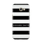 Personalised Black Striped Name or Initials Samsung Galaxy A5 2017 Case on gold phone