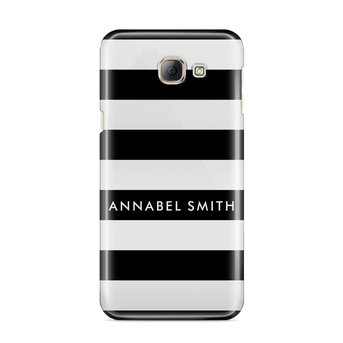 Personalised Black Striped Name or Initials Samsung Galaxy A8 2016 Case