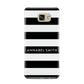 Personalised Black Striped Name or Initials Samsung Galaxy A9 2016 Case on gold phone