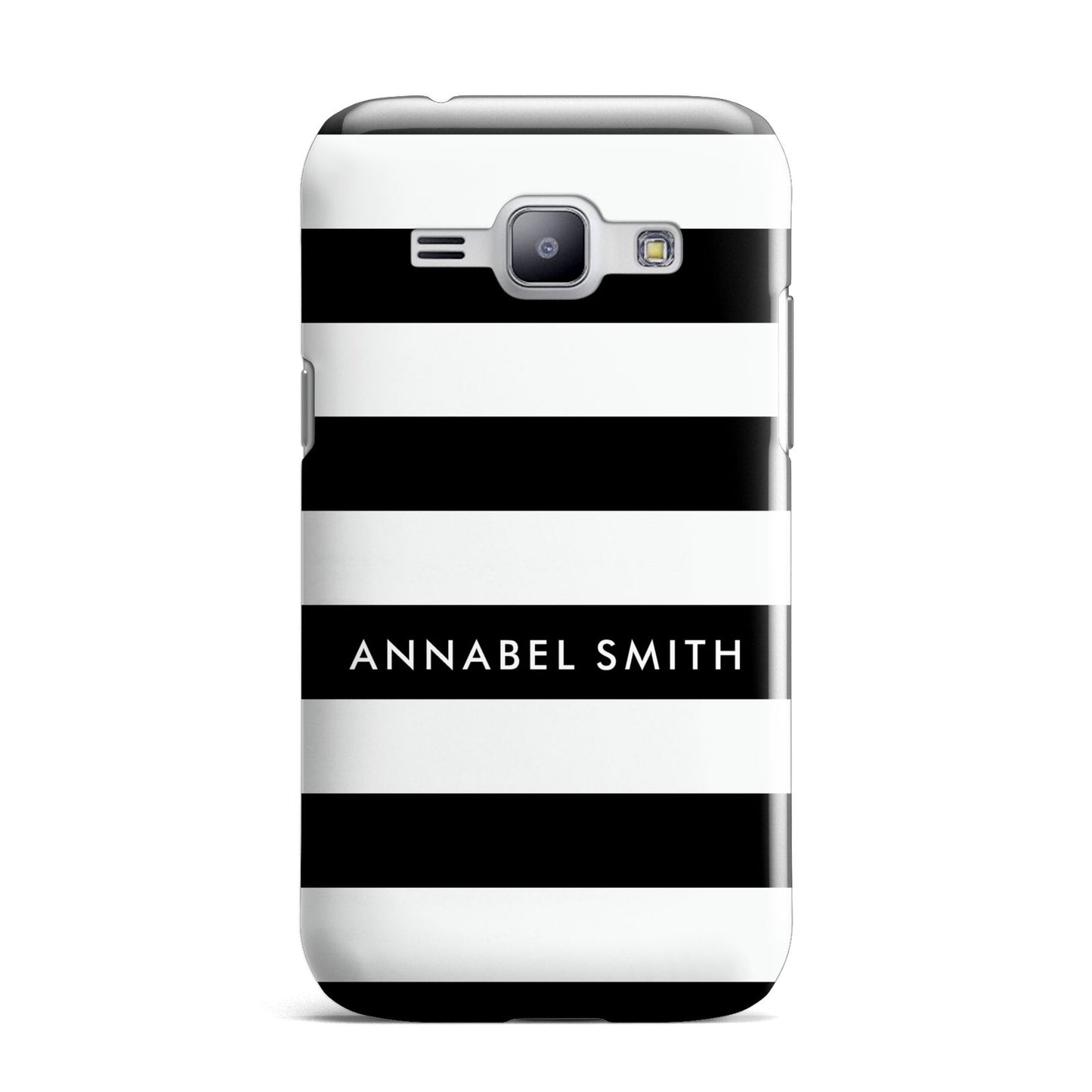 Personalised Black Striped Name or Initials Samsung Galaxy J1 2015 Case