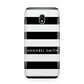 Personalised Black Striped Name or Initials Samsung Galaxy J3 2017 Case