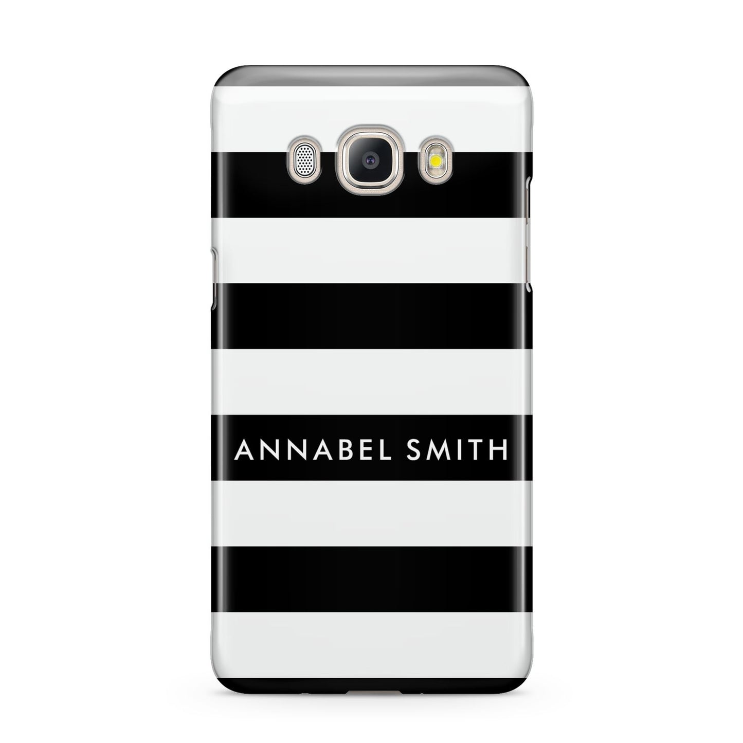 Personalised Black Striped Name or Initials Samsung Galaxy J5 2016 Case