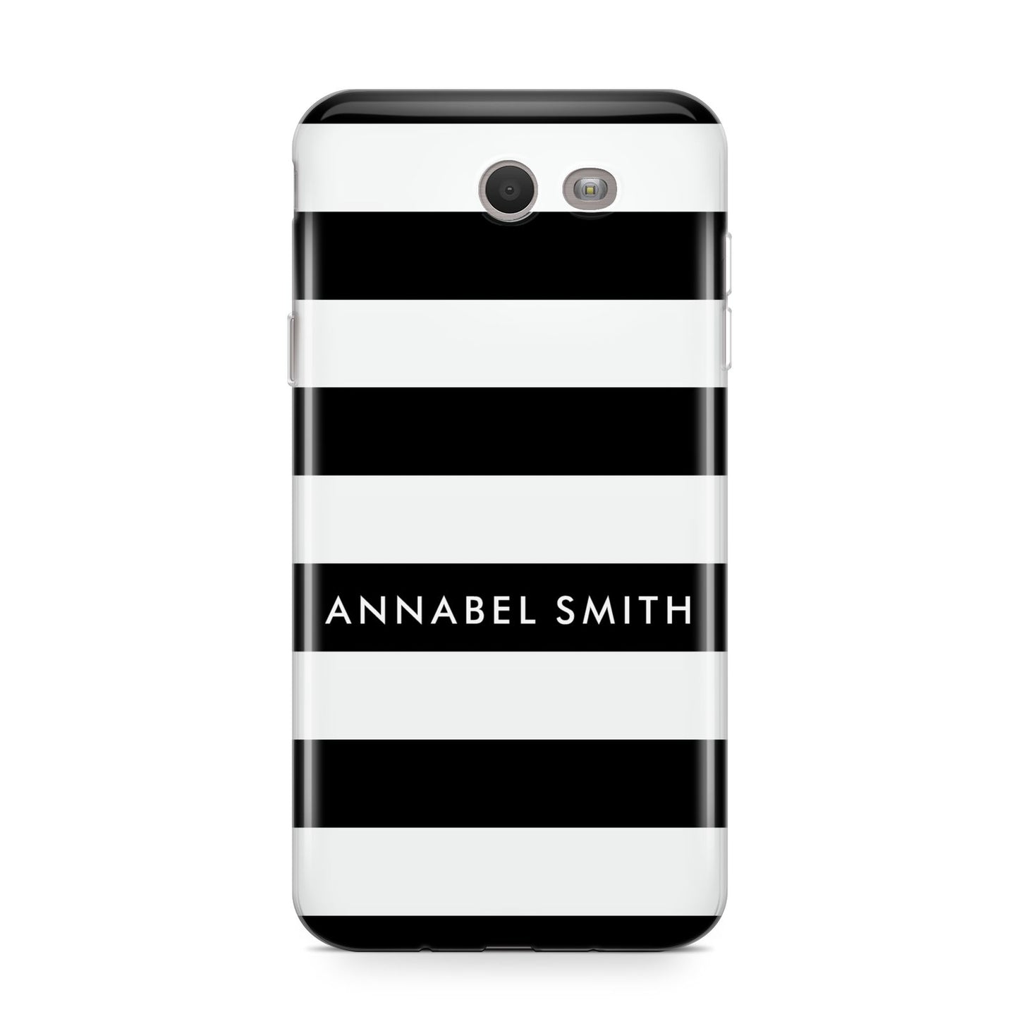 Personalised Black Striped Name or Initials Samsung Galaxy J7 2017 Case