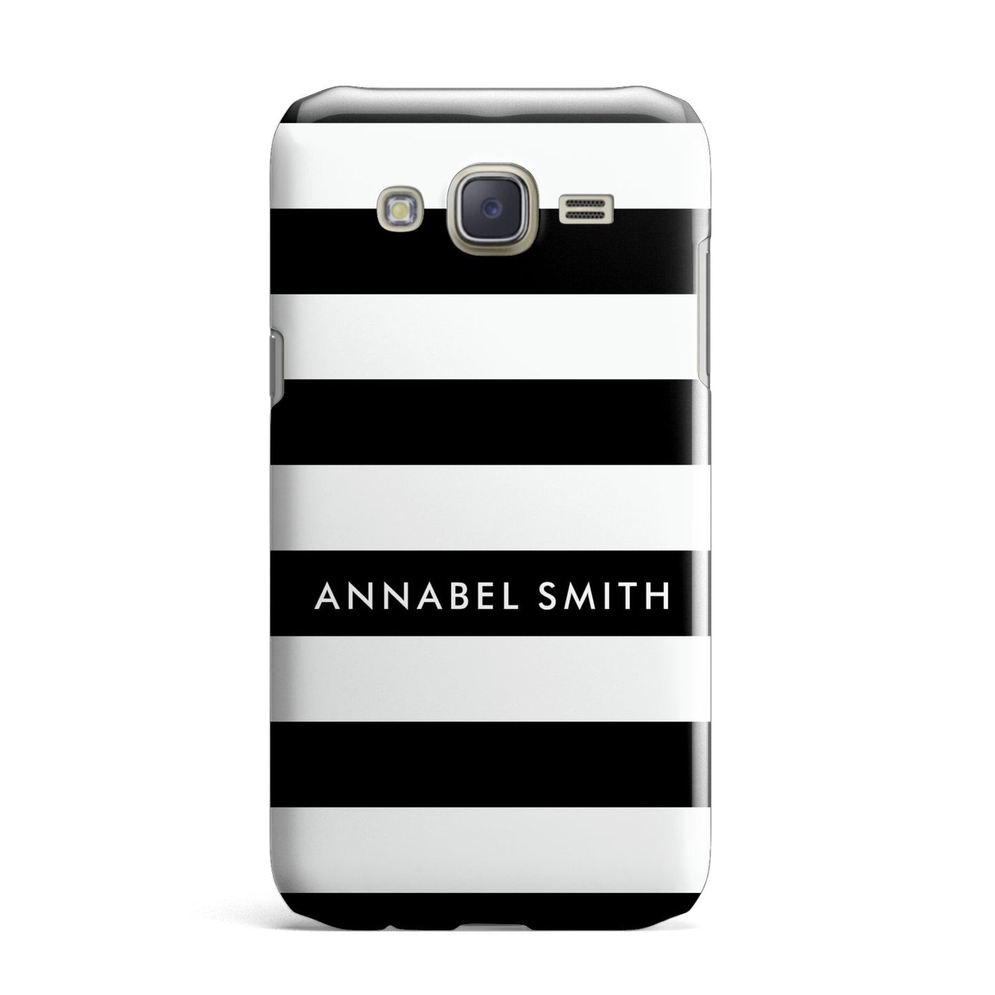 Personalised Black Striped Name or Initials Samsung Galaxy J7 Case
