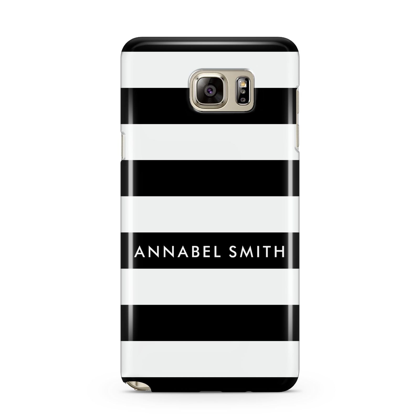 Personalised Black Striped Name or Initials Samsung Galaxy Note 5 Case