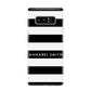 Personalised Black Striped Name or Initials Samsung Galaxy Note 8 Case
