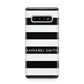 Personalised Black Striped Name or Initials Samsung Galaxy S10 Plus Case