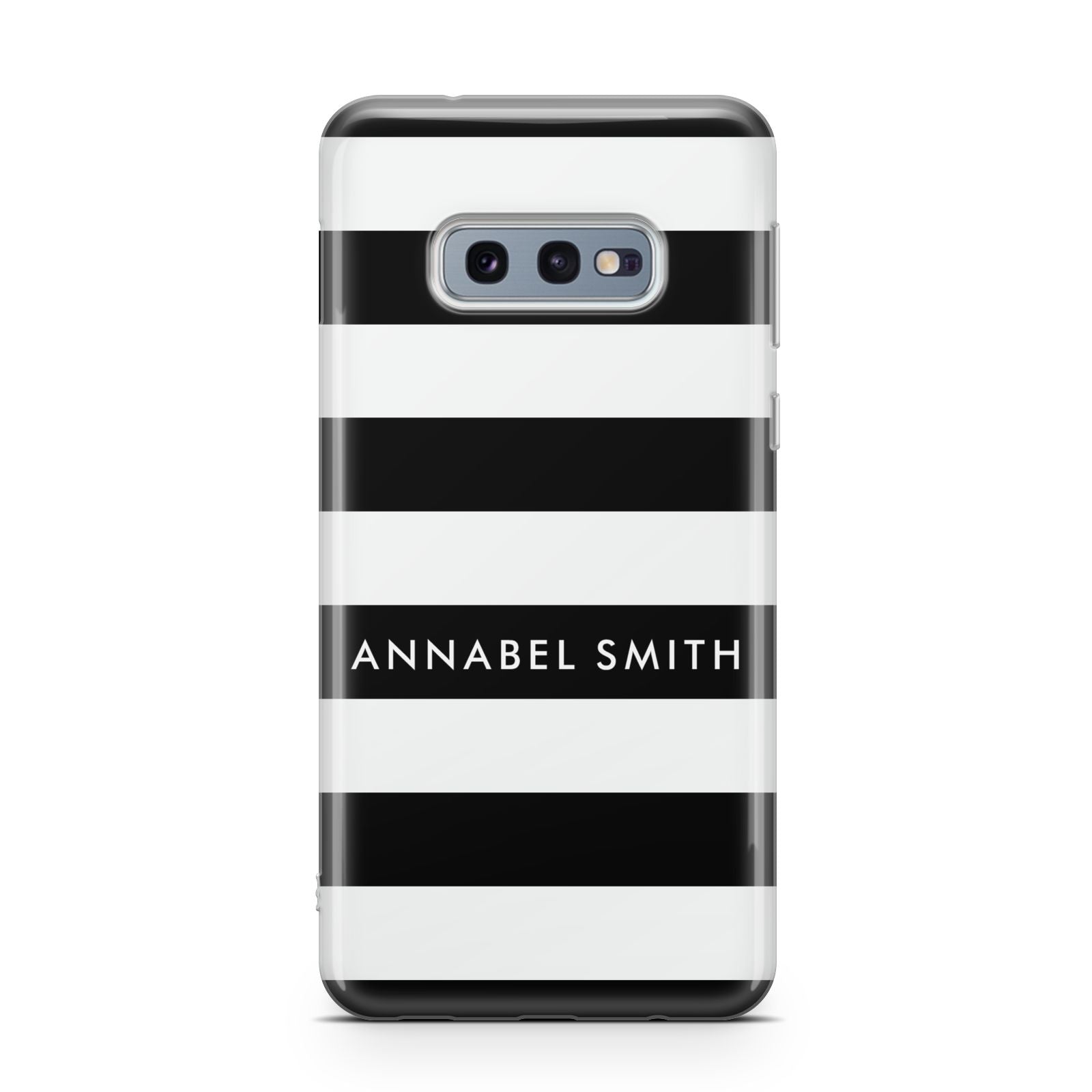 Personalised Black Striped Name or Initials Samsung Galaxy S10E Case