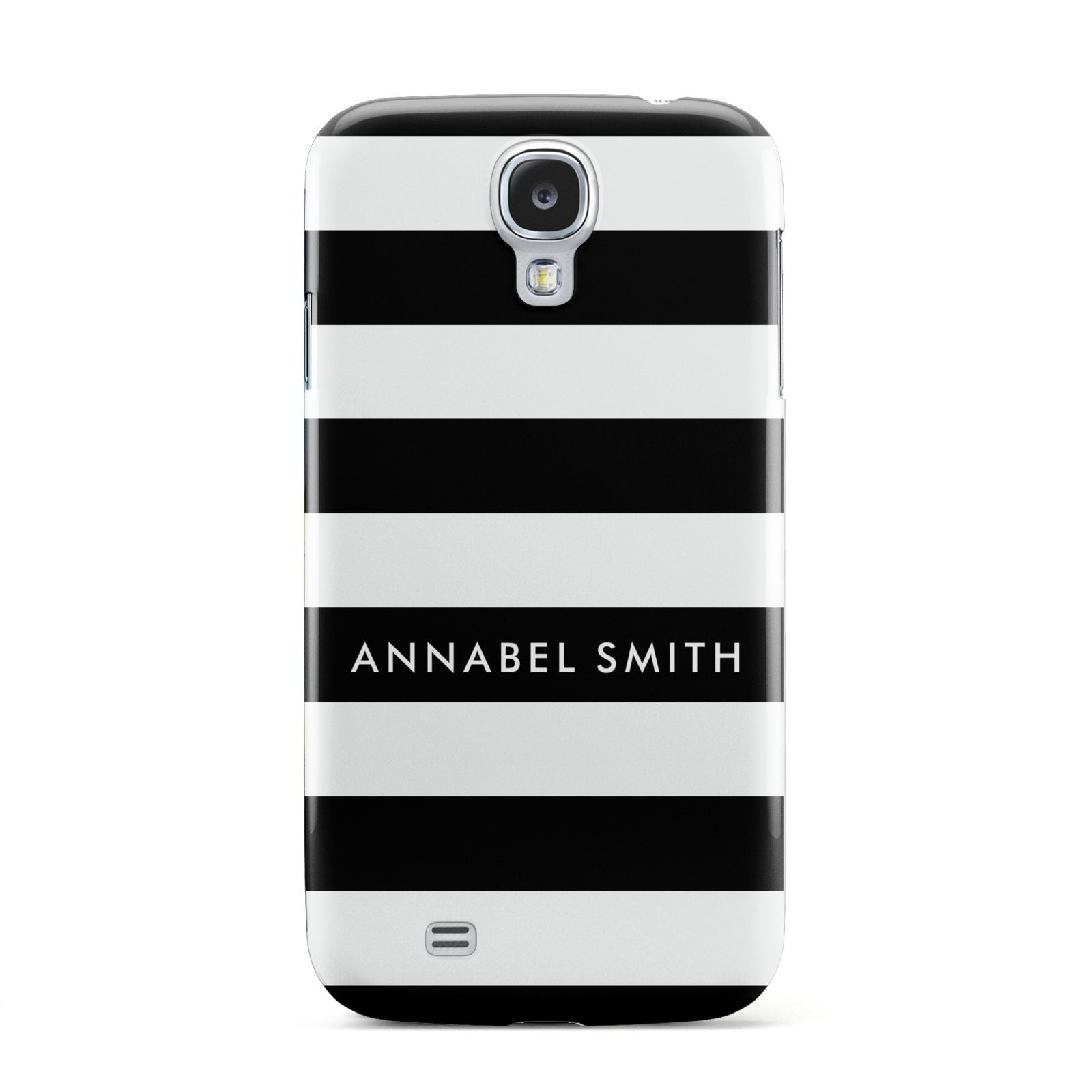 Personalised Black Striped Name or Initials Samsung Galaxy S4 Case