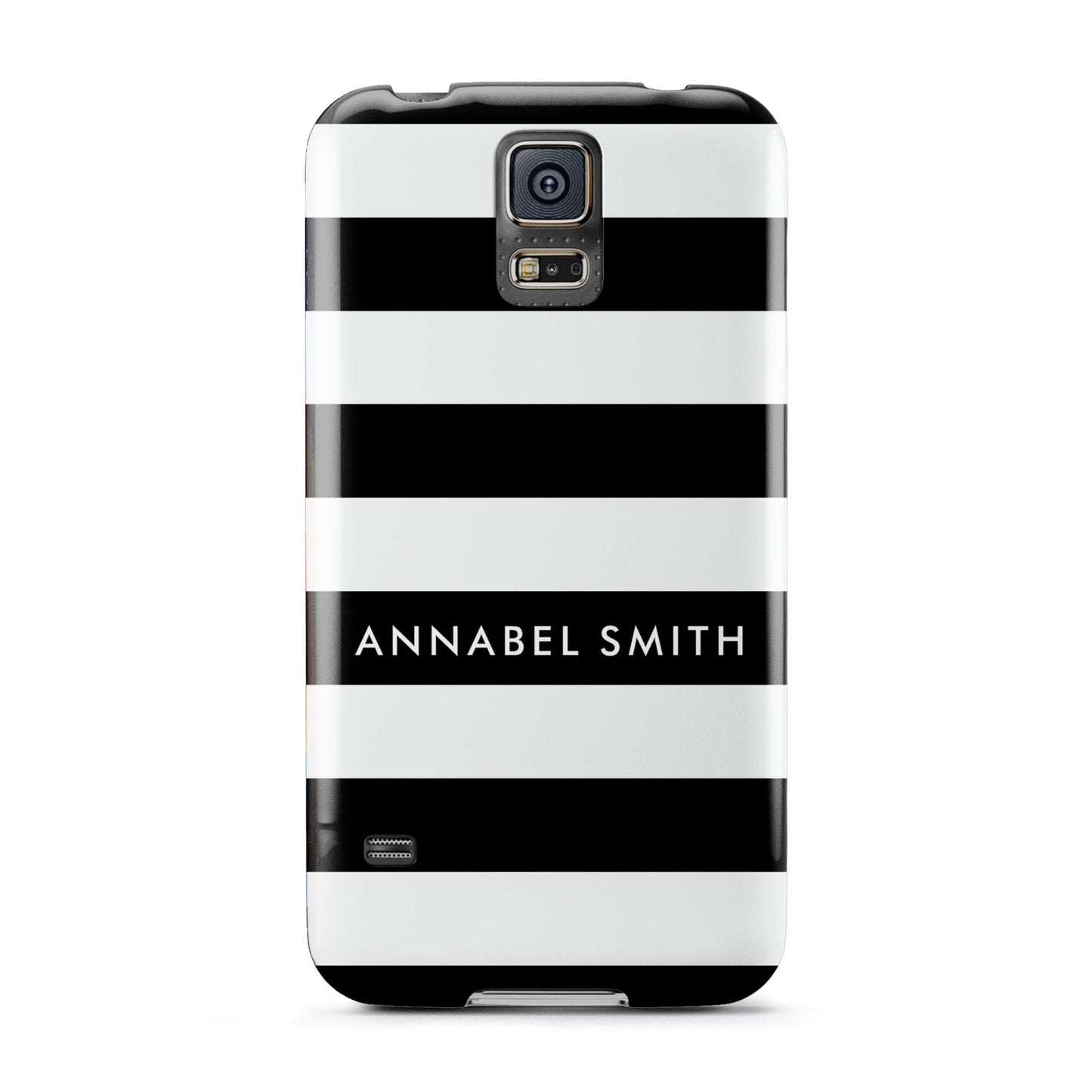 Personalised Black Striped Name or Initials Samsung Galaxy S5 Case