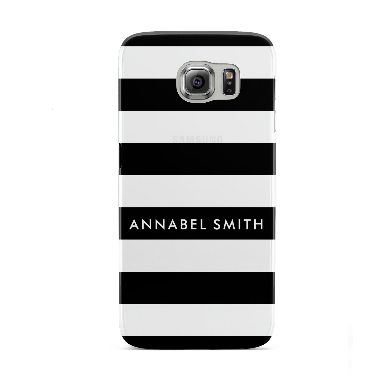 Personalised Black Striped Name or Initials Samsung Galaxy S6 Case