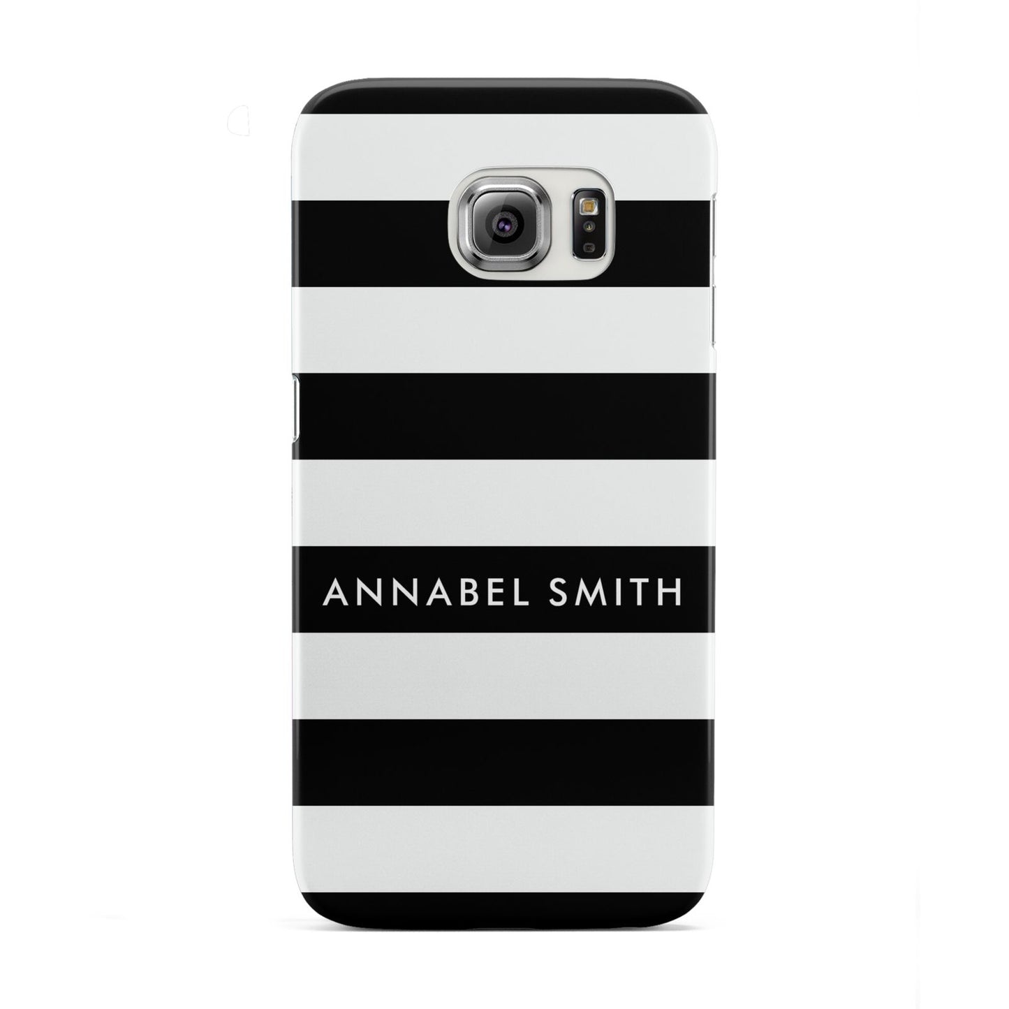 Personalised Black Striped Name or Initials Samsung Galaxy S6 Edge Case