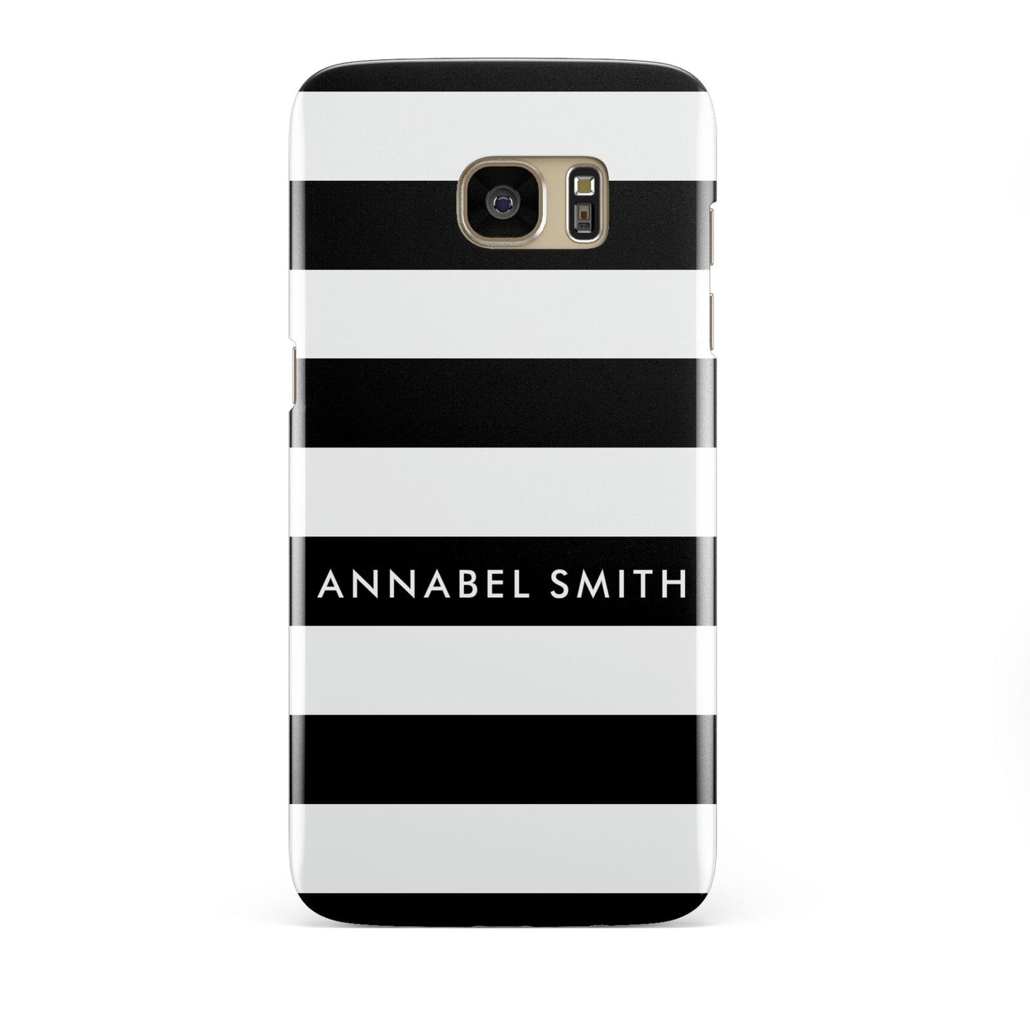 Personalised Black Striped Name or Initials Samsung Galaxy S7 Edge Case