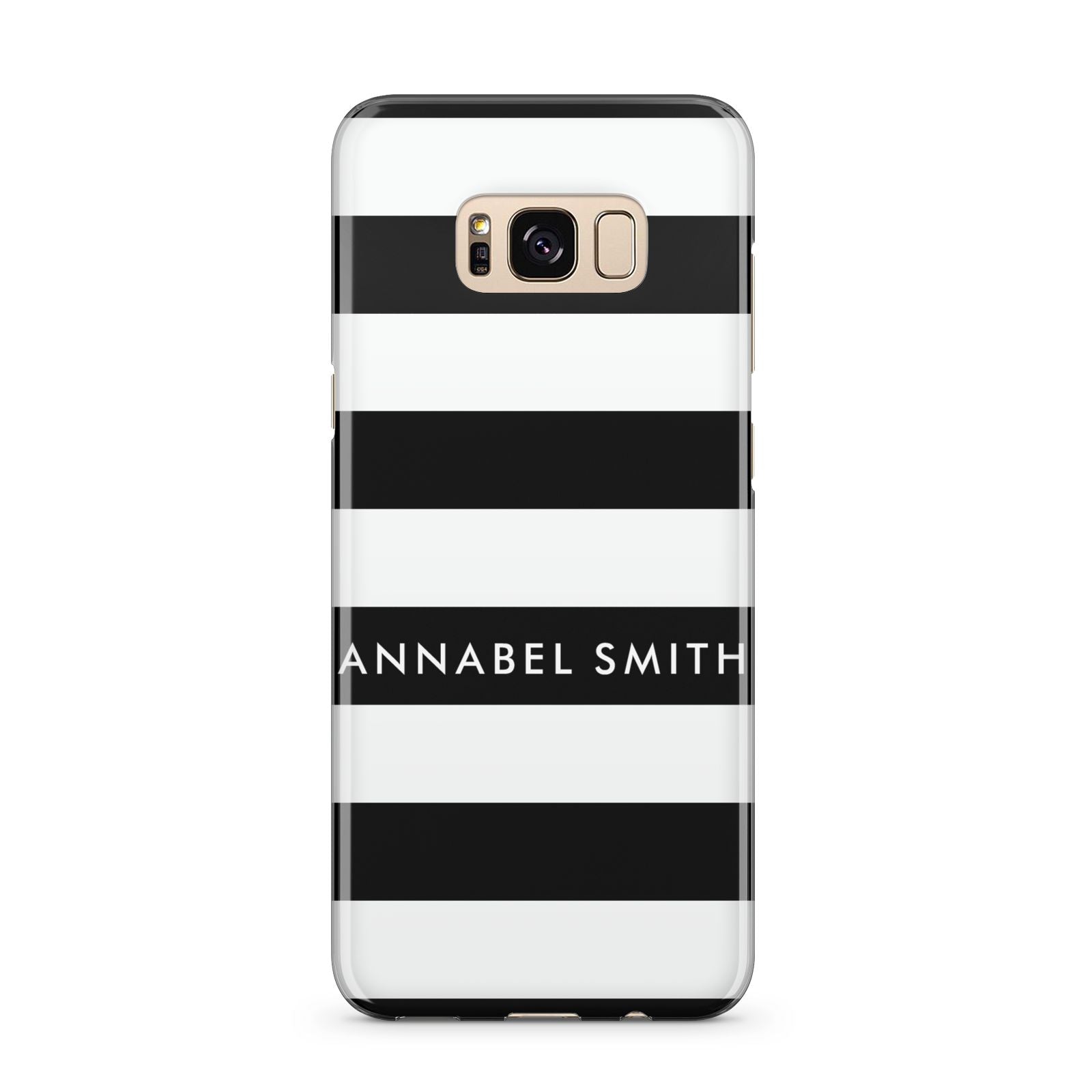 Personalised Black Striped Name or Initials Samsung Galaxy S8 Plus Case