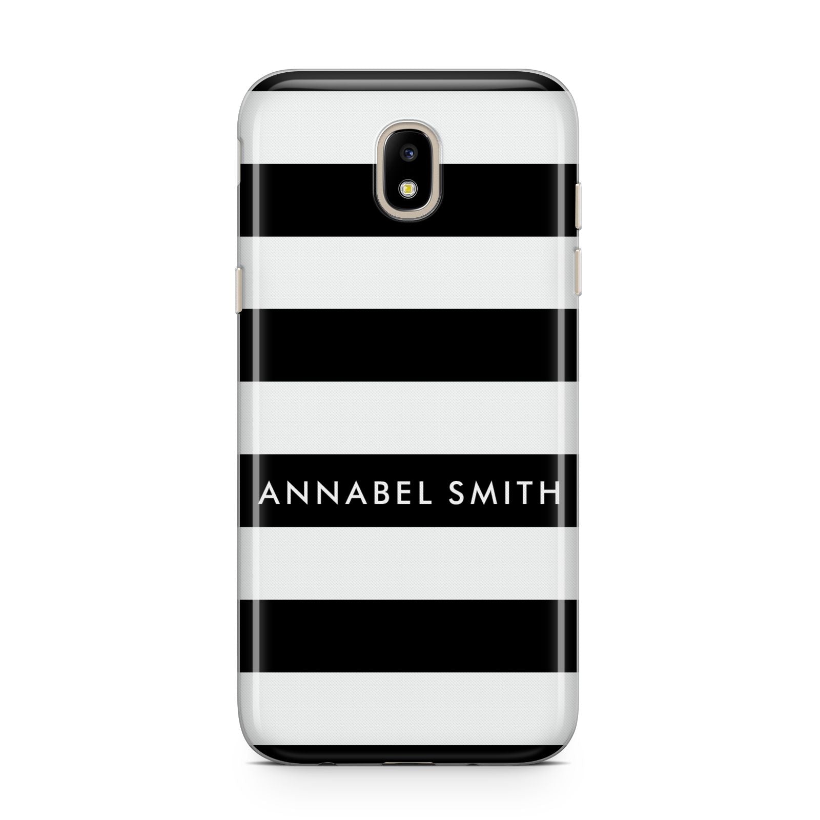 Personalised Black Striped Name or Initials Samsung J5 2017 Case
