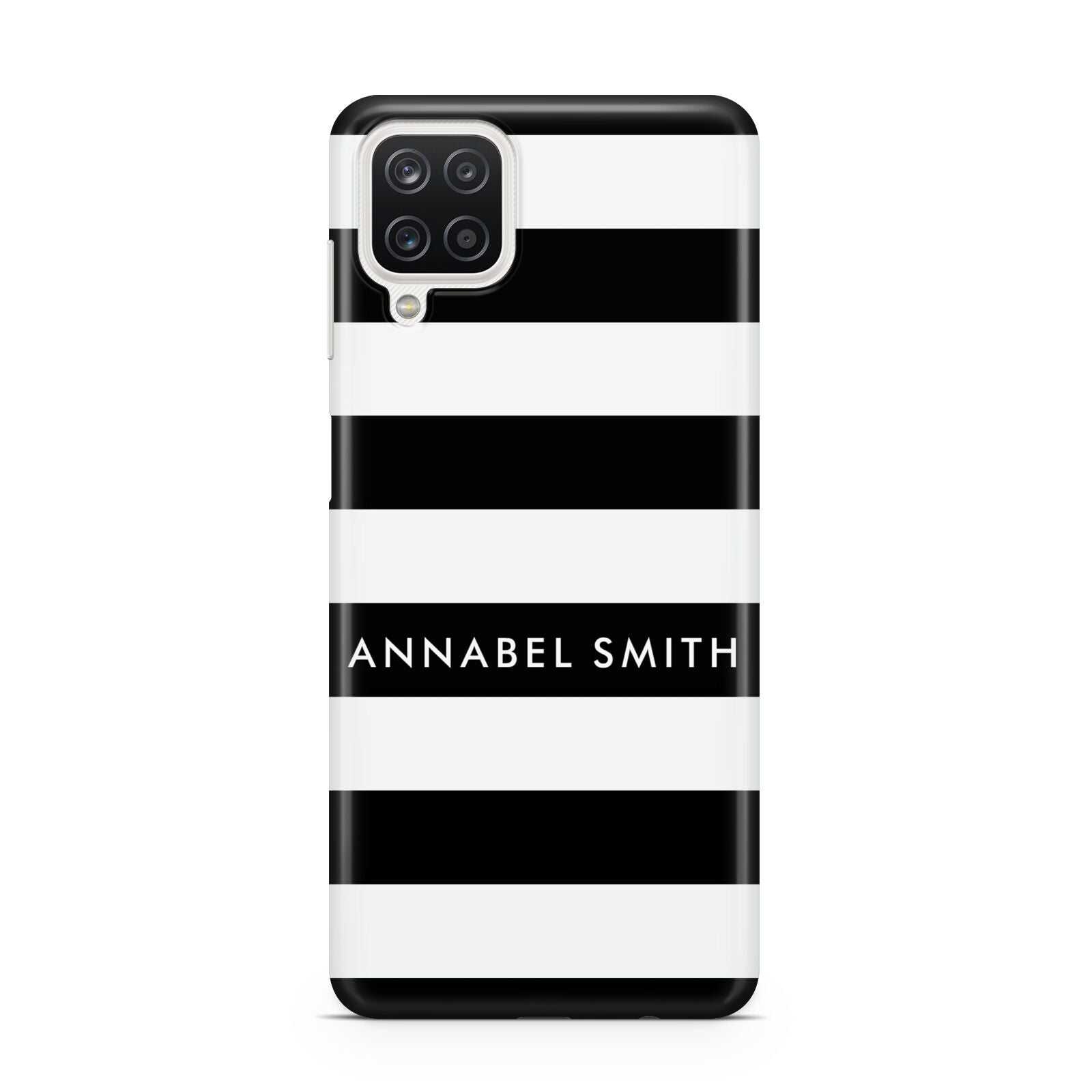 Personalised Black Striped Name or Initials Samsung M12 Case