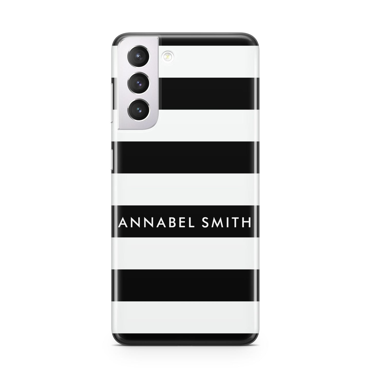Personalised Black Striped Name or Initials Samsung S21 Case
