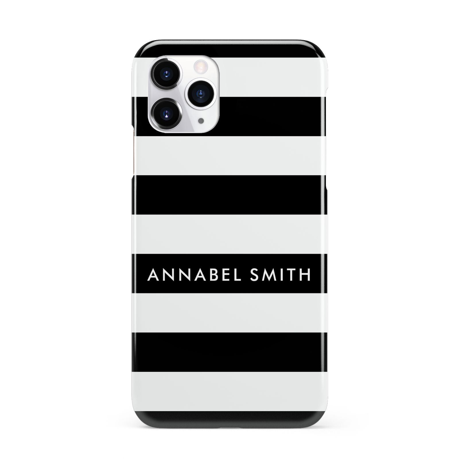 Personalised Black Striped Name or Initials iPhone 11 Pro 3D Snap Case