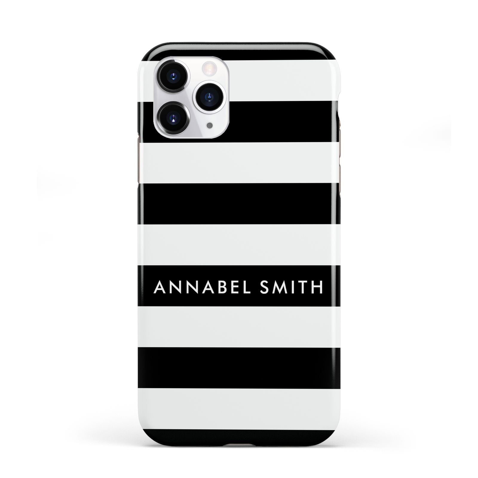 Personalised Black Striped Name or Initials iPhone 11 Pro 3D Tough Case