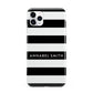 Personalised Black Striped Name or Initials iPhone 11 Pro Max 3D Tough Case