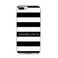 Personalised Black Striped Name or Initials iPhone 8 Plus Bumper Case on Silver iPhone