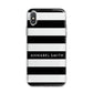 Personalised Black Striped Name or Initials iPhone X Bumper Case on Silver iPhone Alternative Image 1